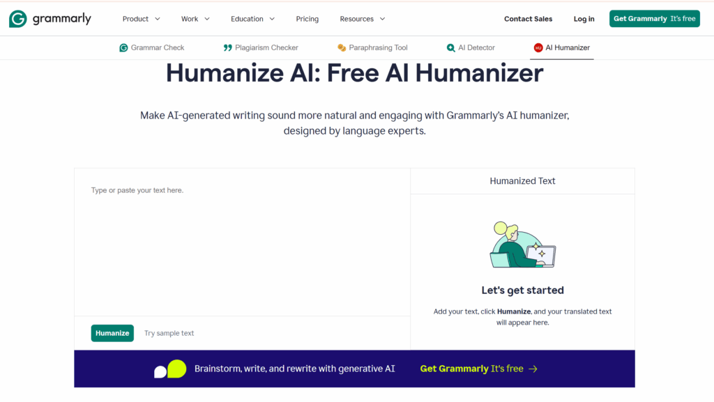 grammarly homepage