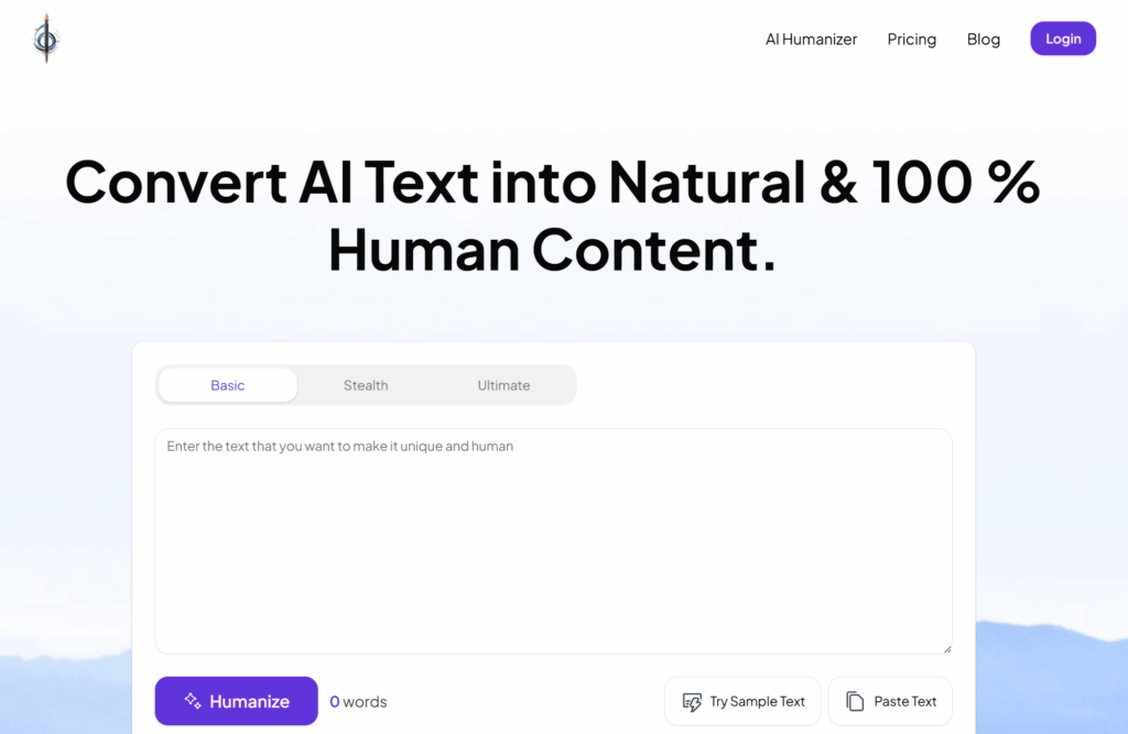 humanizetext homepage
