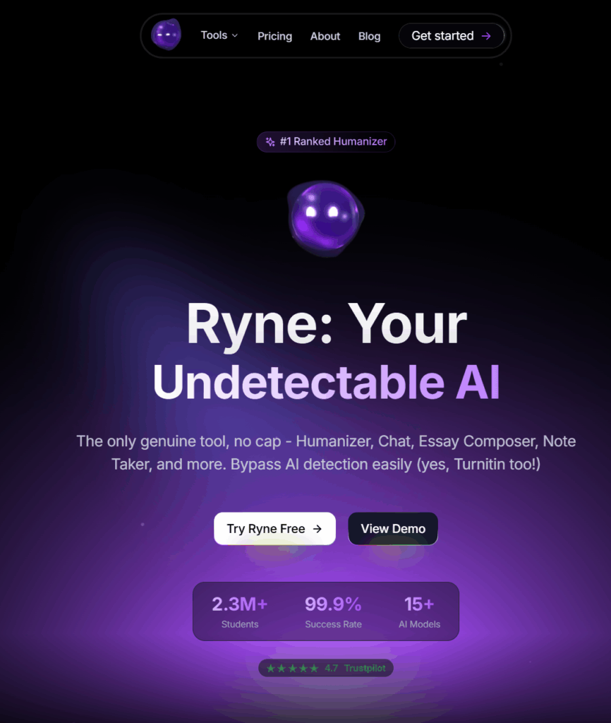 ryne ai homepage