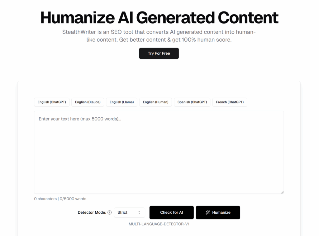 stealthwriter homepage