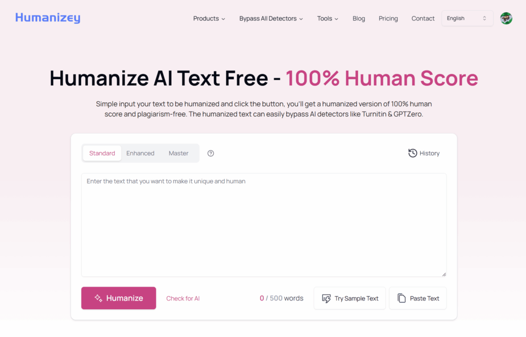 humanizey homepage