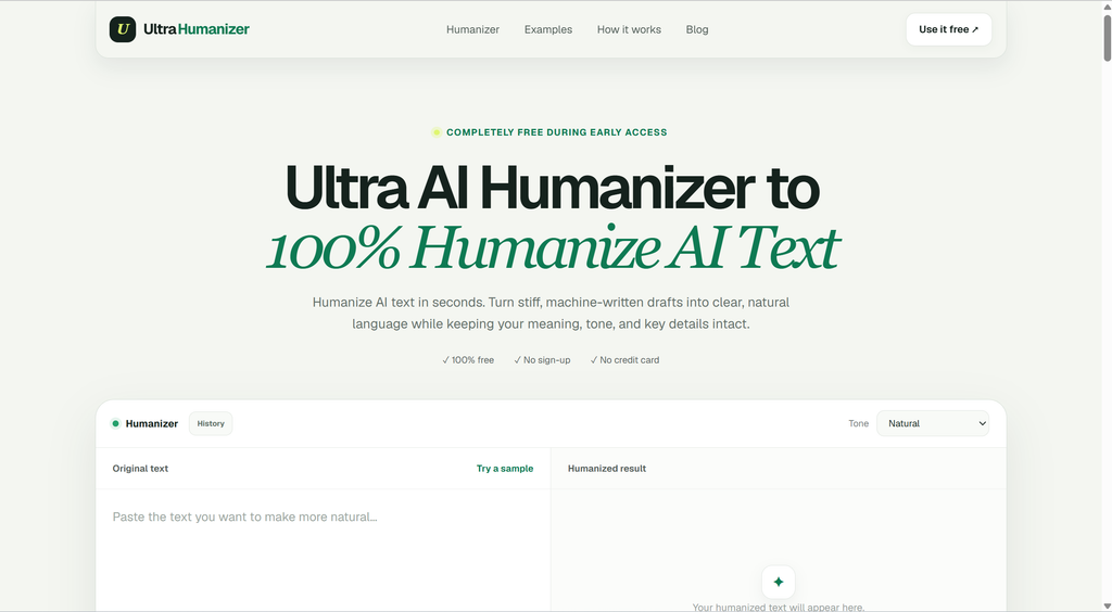 ultrahumanizer homepage